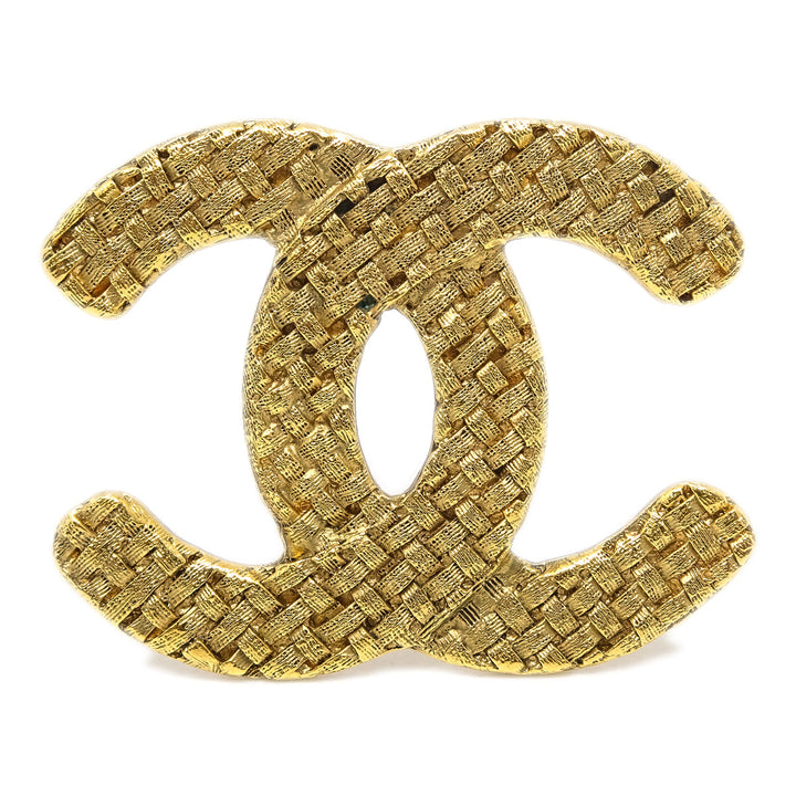Top Quality Chanel CC Quilted Brooch Pin Gold 1262/29