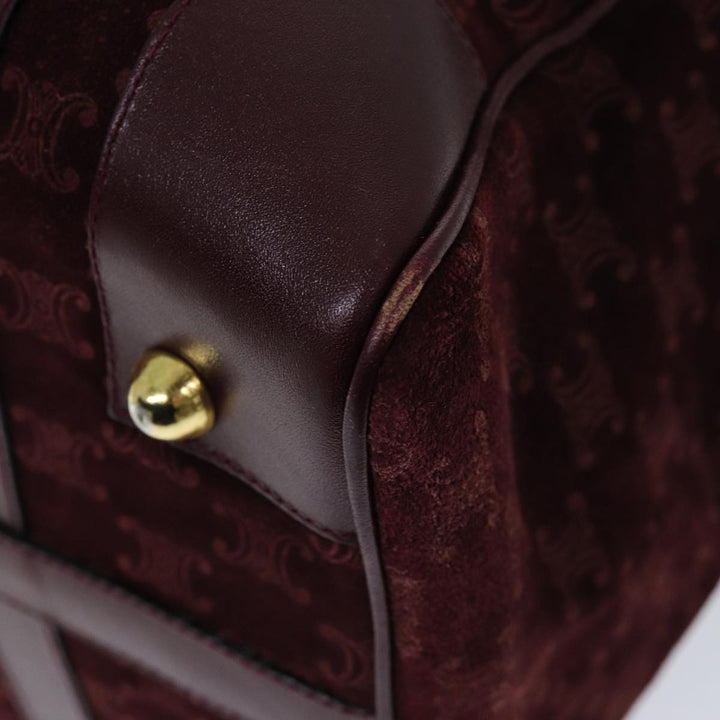 Celine Macadam Canvas Boston Bag Bordeaux  75617