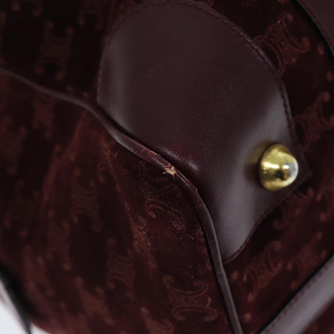 Celine Macadam Canvas Boston Bag Bordeaux  75617
