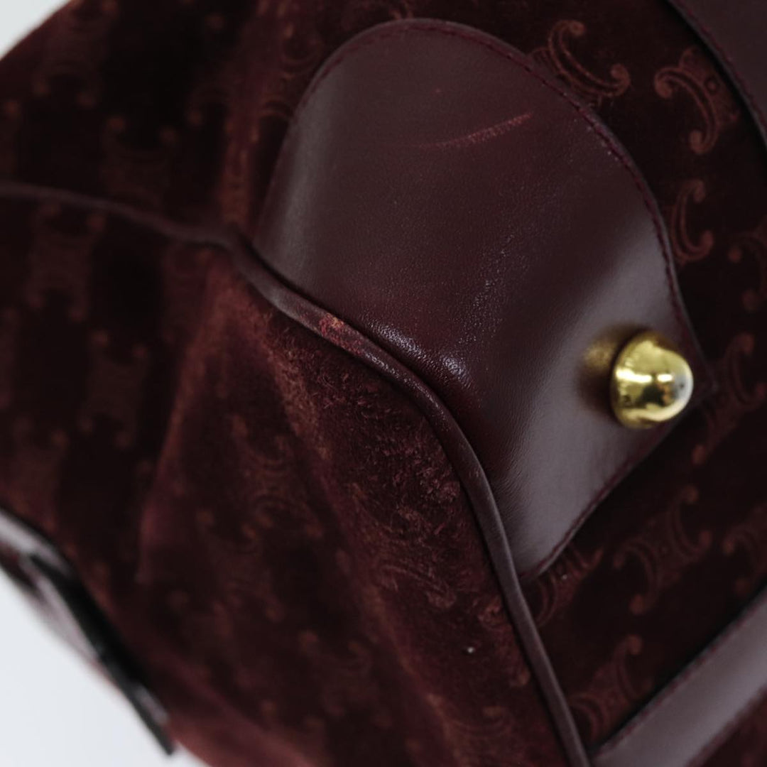 Celine Macadam Canvas Boston Bag Bordeaux  75617