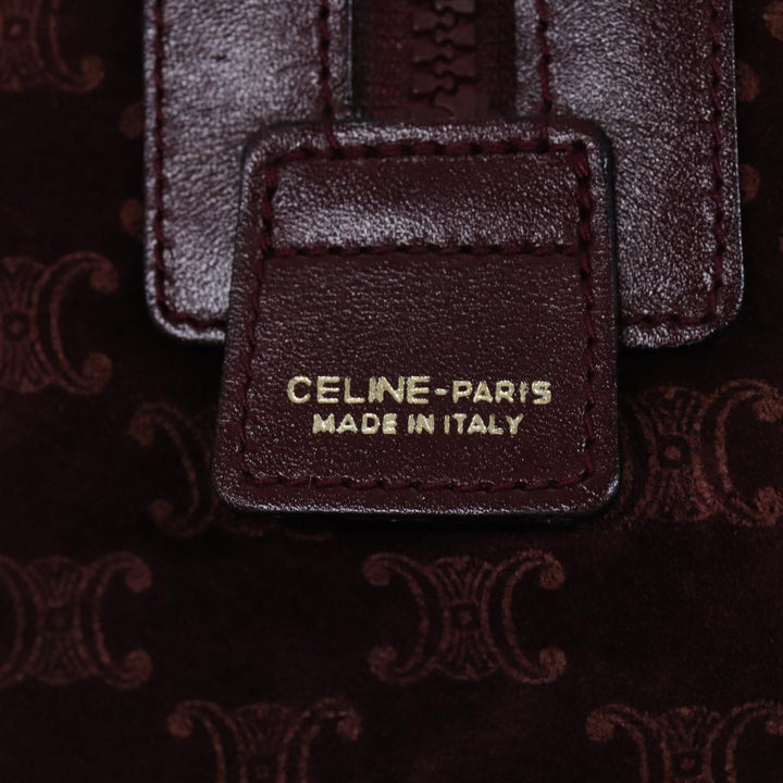 Celine Macadam Canvas Boston Bag Bordeaux  75617
