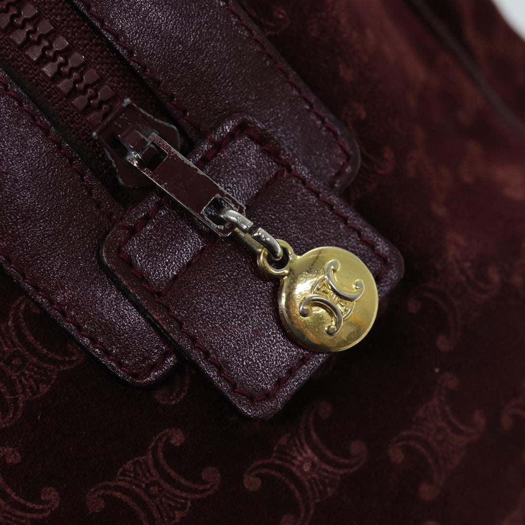 Celine Macadam Canvas Boston Bag Bordeaux  75617