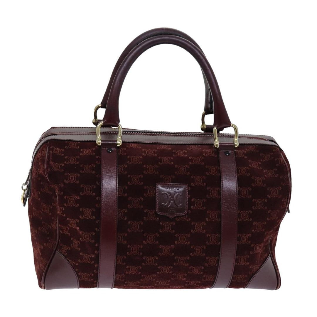 Celine Macadam Canvas Boston Bag Bordeaux  75617