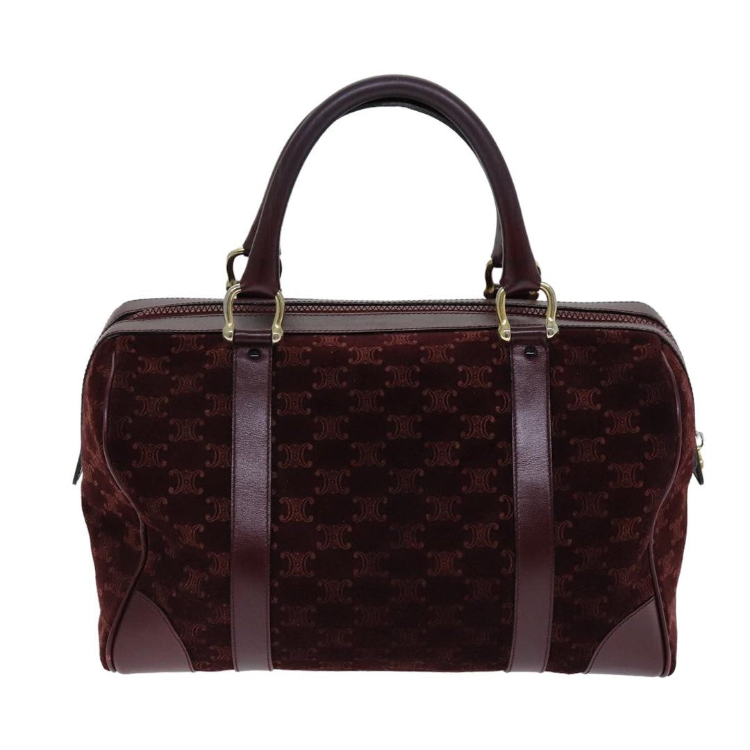 Celine Macadam Canvas Boston Bag Bordeaux  75617