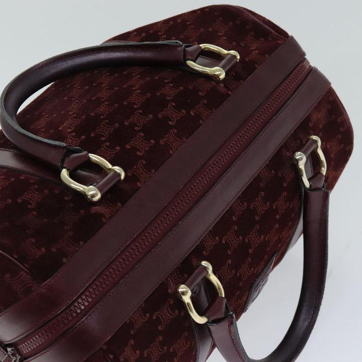 Celine Macadam Canvas Boston Bag Bordeaux  75617