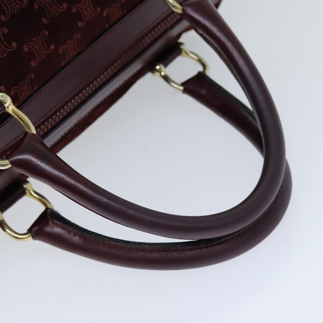 Celine Macadam Canvas Boston Bag Bordeaux  75617