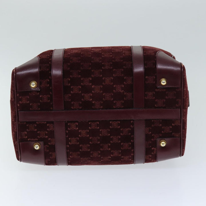 Celine Macadam Canvas Boston Bag Bordeaux  75617