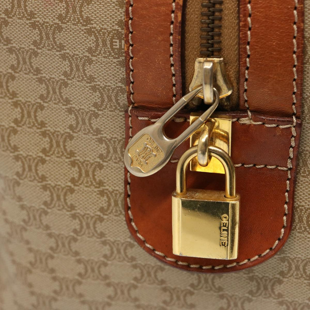 Celine Macadam Canvas Boston Bag Beige  75618