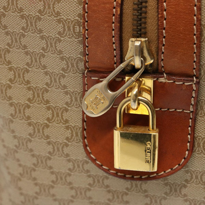 Celine Macadam Canvas Boston Bag Beige  75618