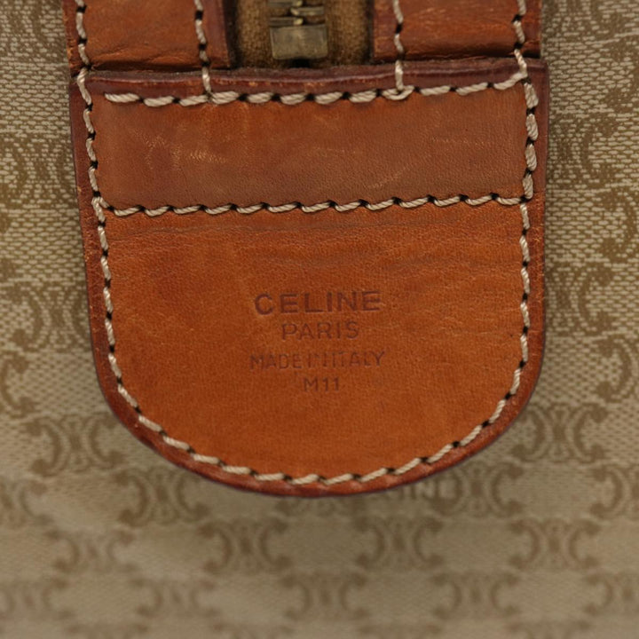 Celine Macadam Canvas Boston Bag Beige  75618