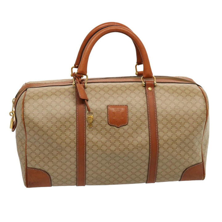 Celine Macadam Canvas Boston Bag Beige  75618