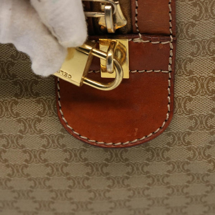 Celine Macadam Canvas Boston Bag Beige  75618