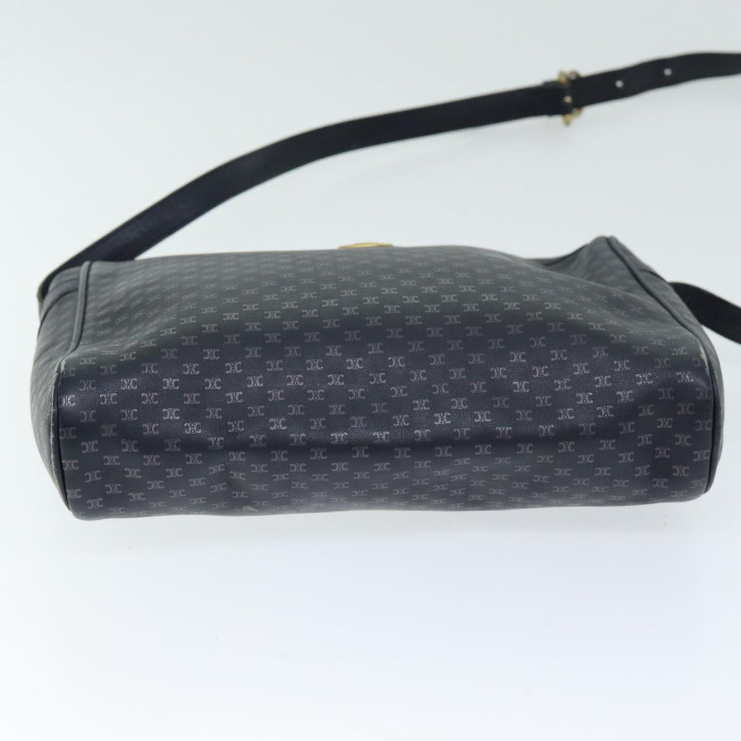 Celine Macadam Canvas Shoulder Bag Black Auth 75625
