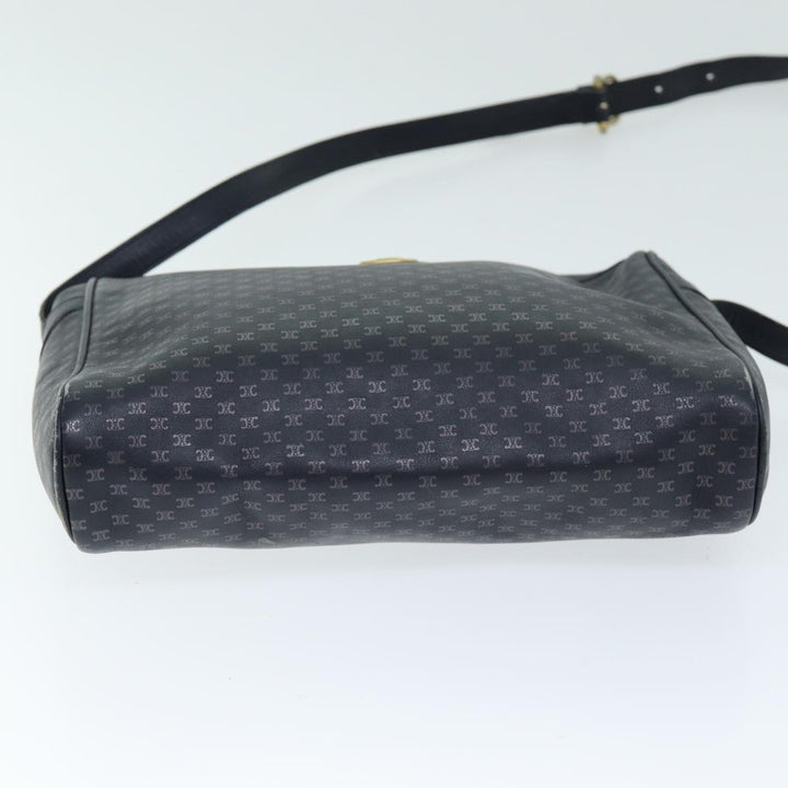 Celine Macadam Canvas Shoulder Bag Black Auth 75625
