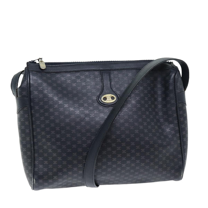 Celine Macadam Canvas Shoulder Bag Black Auth 75625