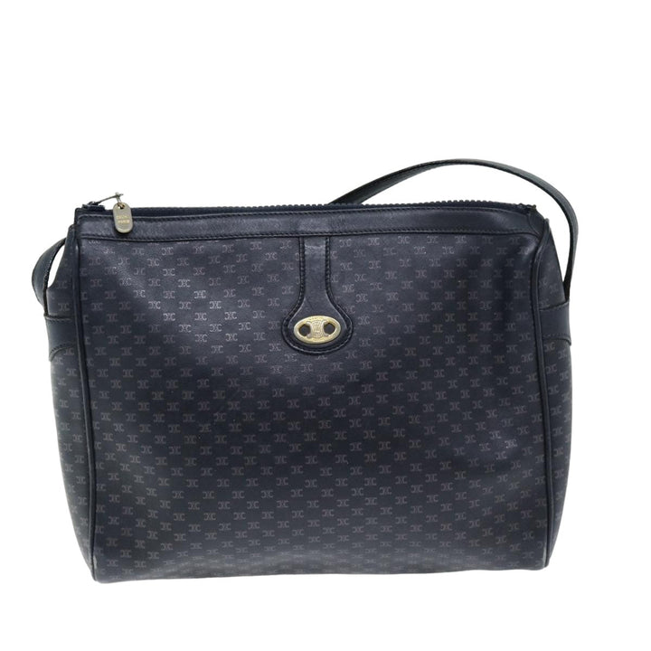 Celine Macadam Canvas Shoulder Bag Black Auth 75625