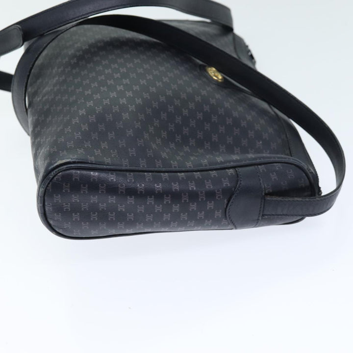 Celine Macadam Canvas Shoulder Bag Black Auth 75625