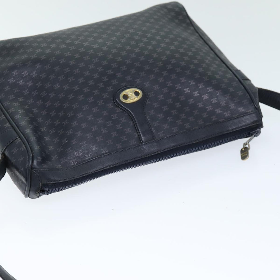 Celine Macadam Canvas Shoulder Bag Black Auth 75625
