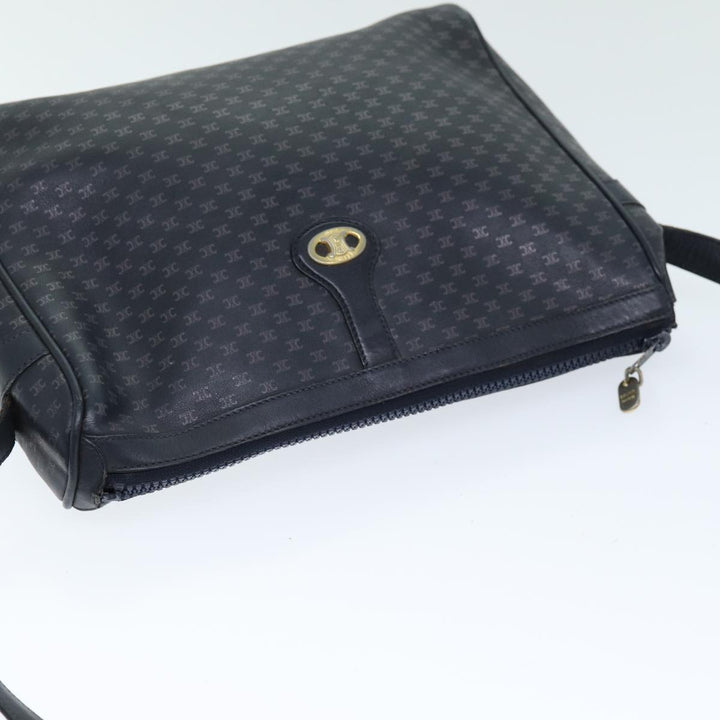 Celine Macadam Canvas Shoulder Bag Black Auth 75625