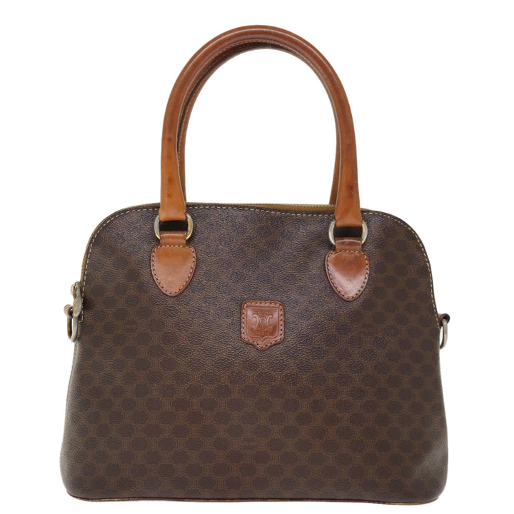 Celine Macadam Canvas Hand Bag PVC 2way Brown Auth 75627