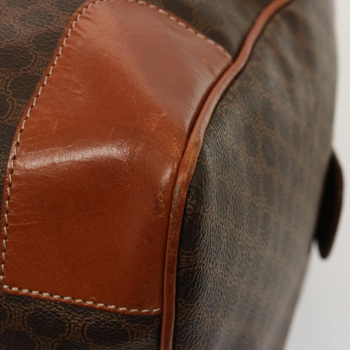 Celine Macadam Canvas Boston Bag PVC Brown Auth 75629