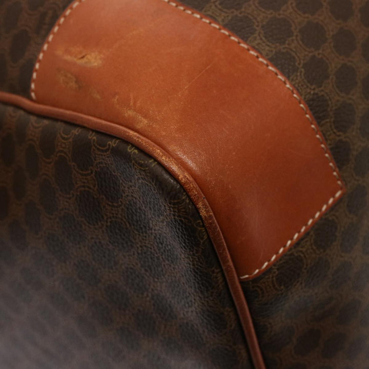 Celine Macadam Canvas Boston Bag PVC Brown Auth 75629