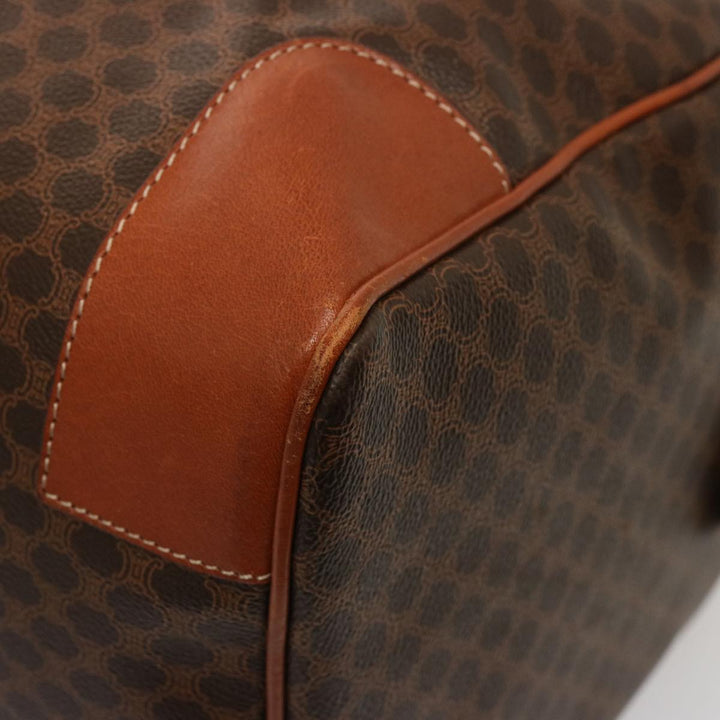 Celine Macadam Canvas Boston Bag PVC Brown Auth 75629