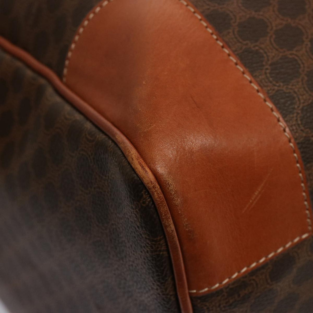 Celine Macadam Canvas Boston Bag PVC Brown Auth 75629