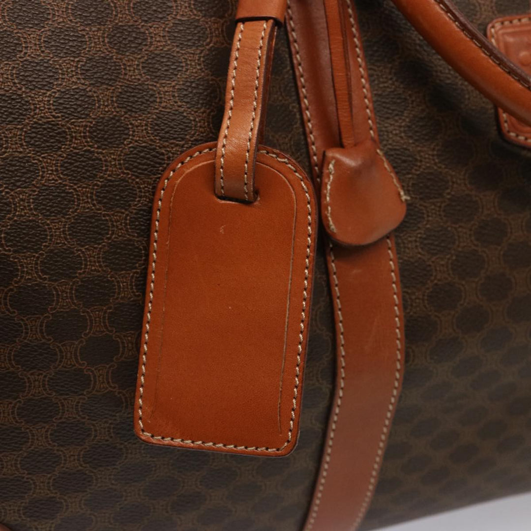 Celine Macadam Canvas Boston Bag PVC Brown Auth 75629