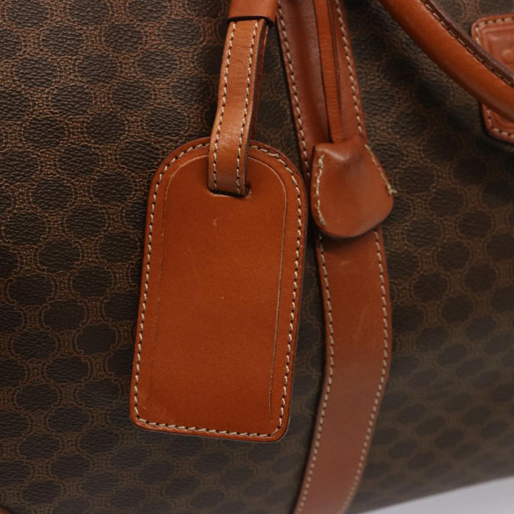 Celine Macadam Canvas Boston Bag PVC Brown Auth 75629