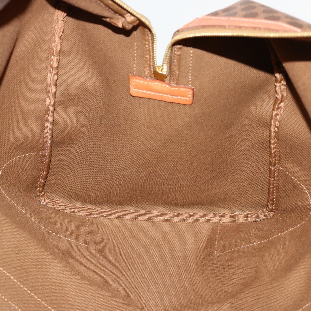 Celine Macadam Canvas Boston Bag PVC Brown Auth 75629