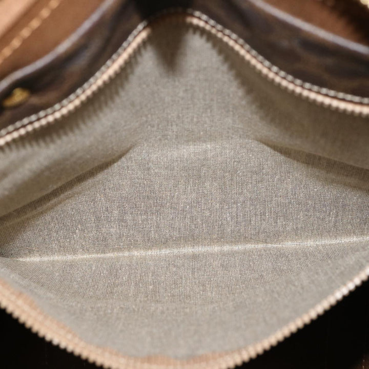 Celine Macadam Canvas Boston Bag PVC Brown Auth 75629