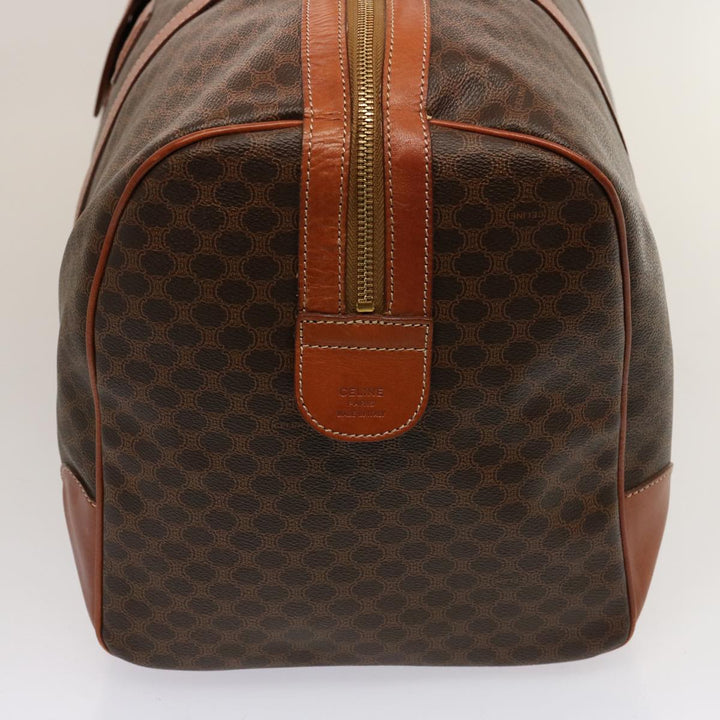 Celine Macadam Canvas Boston Bag PVC Brown Auth 75629