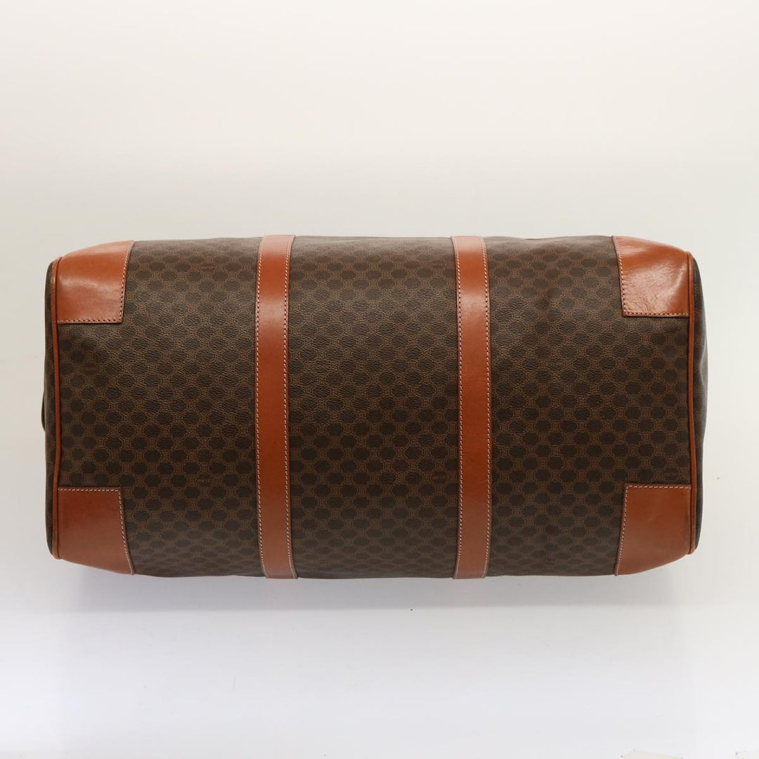 Celine Macadam Canvas Boston Bag PVC Brown Auth 75629