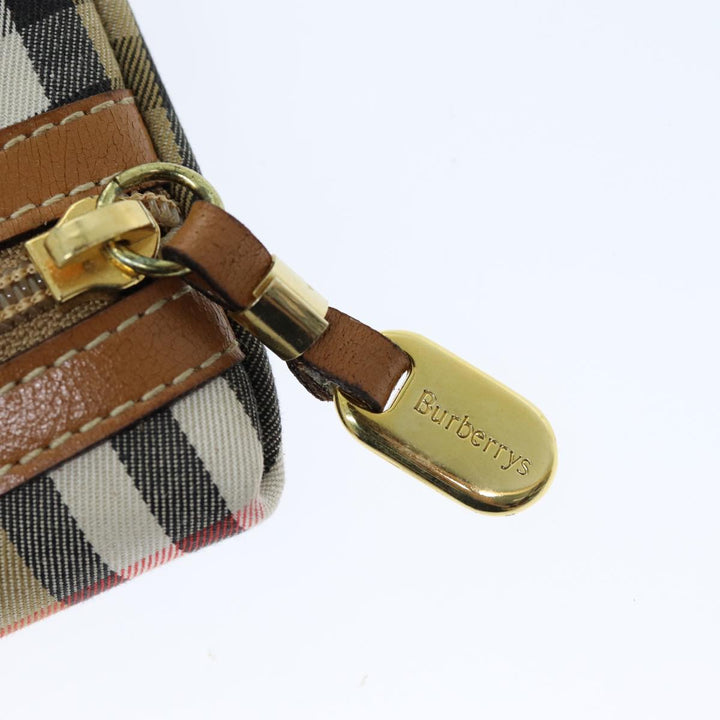 BurberrySs Nova Check Clutch Bag Canvas Beige Auth 75664