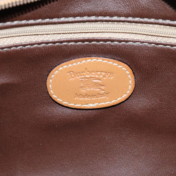 BurberrySs Nova Check Clutch Bag Canvas Beige Auth 75664