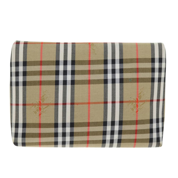 BurberrySs Nova Check Clutch Bag Canvas Beige Auth 75664