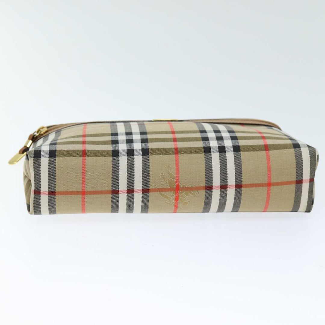 BurberrySs Nova Check Clutch Bag Canvas Beige Auth 75664