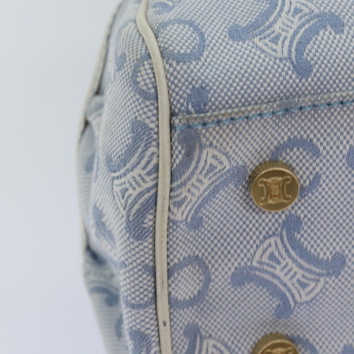 Celine C Macadam Canvas Hand Bag Light Blue Auth 75688