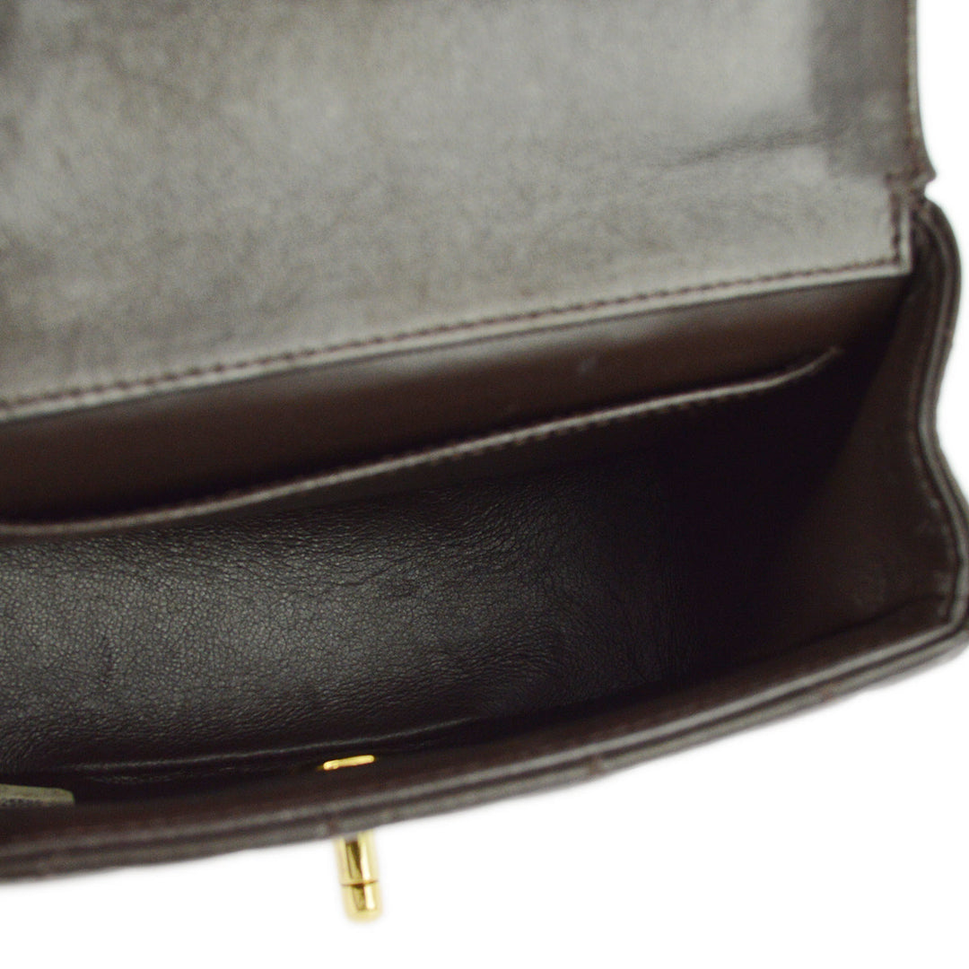 Top Quality Chanel Brown Lambskin Classic Flap Micro Handbag