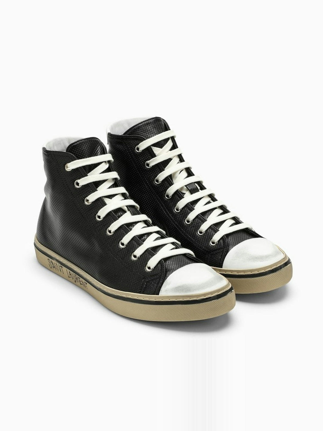 BLACK LEATHER HIGH TRAINER