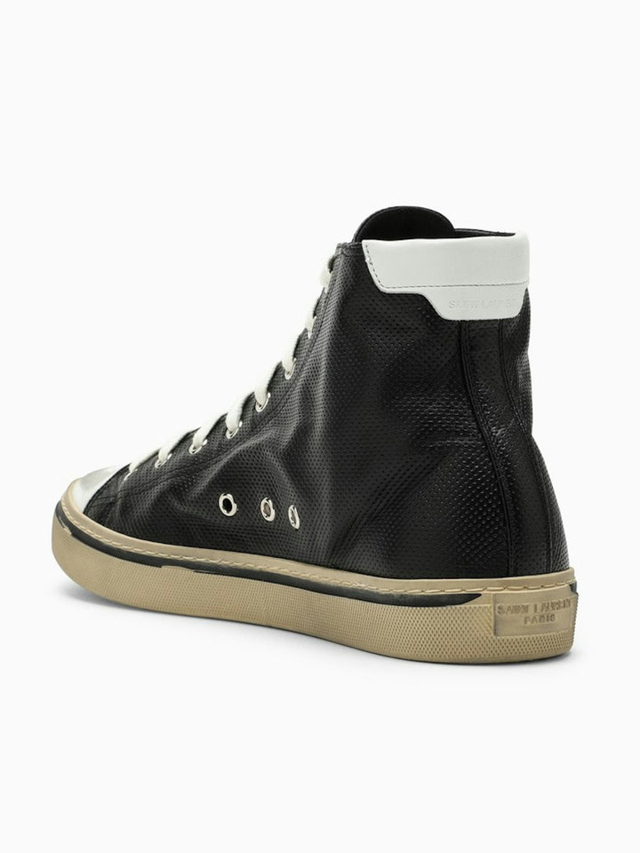 BLACK LEATHER HIGH TRAINER