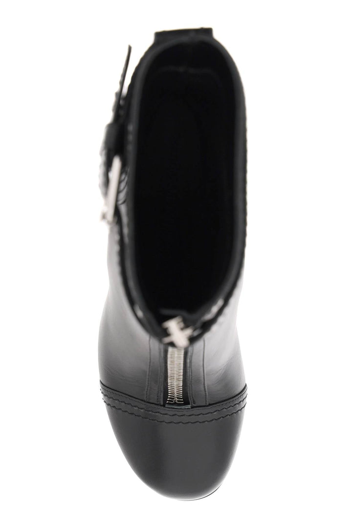 LEATHER ANKLE BOOTS WITH BUCKLE