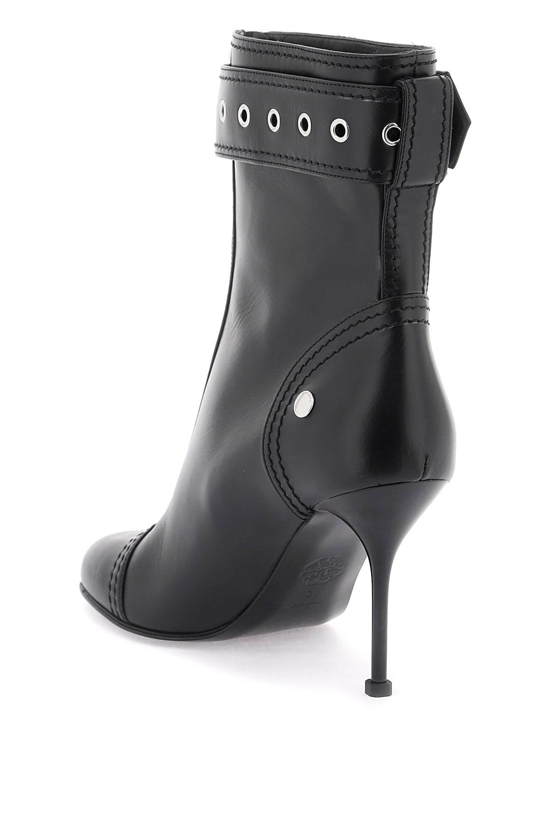 LEATHER ANKLE BOOTS WITH BUCKLE