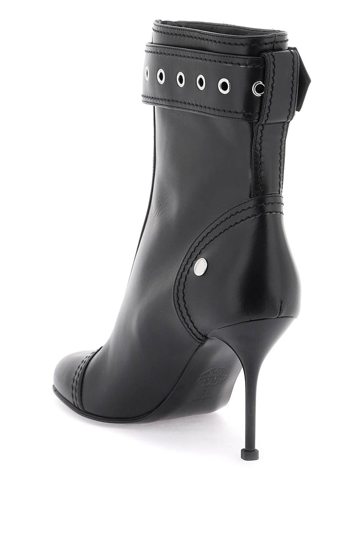LEATHER ANKLE BOOTS WITH BUCKLE
