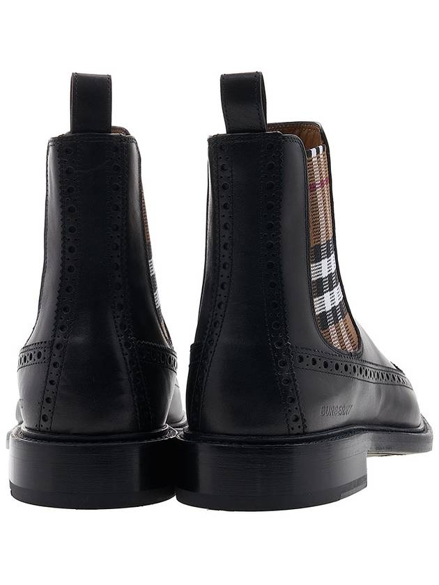 Burberry Tanner Check Chelsea Boots Black