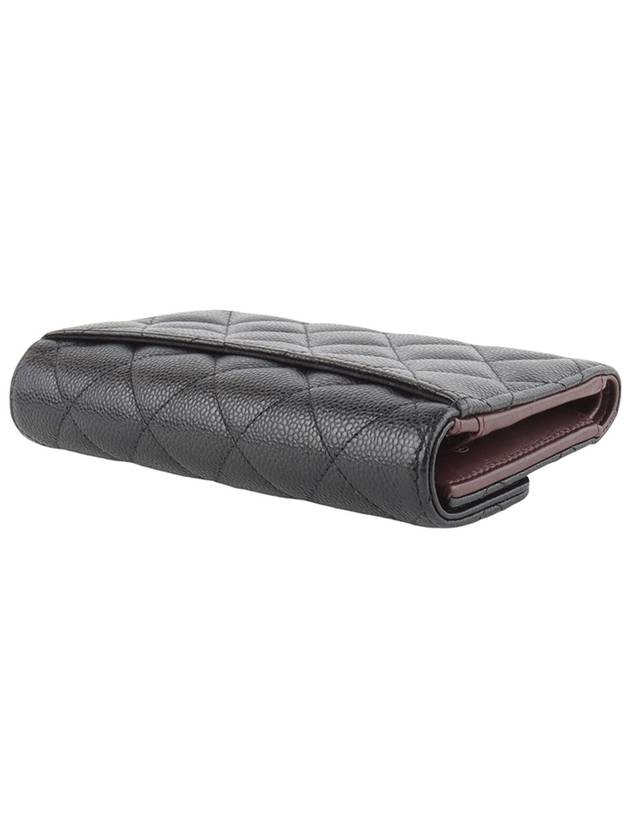 AP0232 Classic caviar silver CC logo medium wallet department store invoice 33714K Chanel