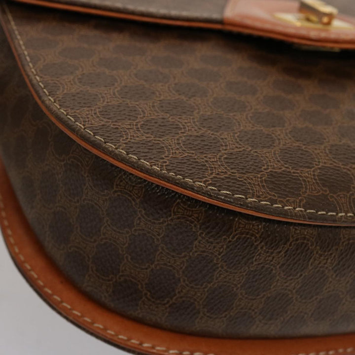 Celine Macadam Canvas Hand Bag PVC 2way Brown Auth 75809
