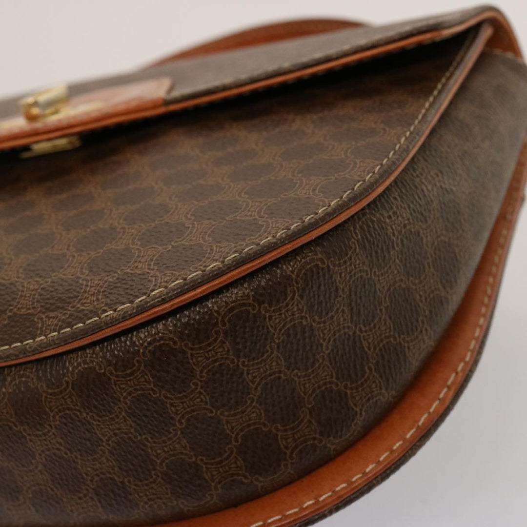 Celine Macadam Canvas Hand Bag PVC 2way Brown Auth 75809