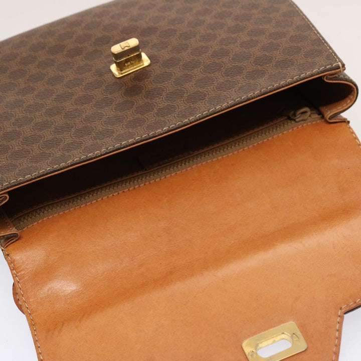 Celine Macadam Canvas Hand Bag PVC 2way Brown Auth 75809